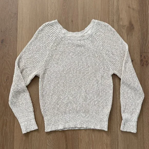 Free People Sweater Women Large Electric City Pullover Knit White Beige OB560520 - Picture 4 of 13